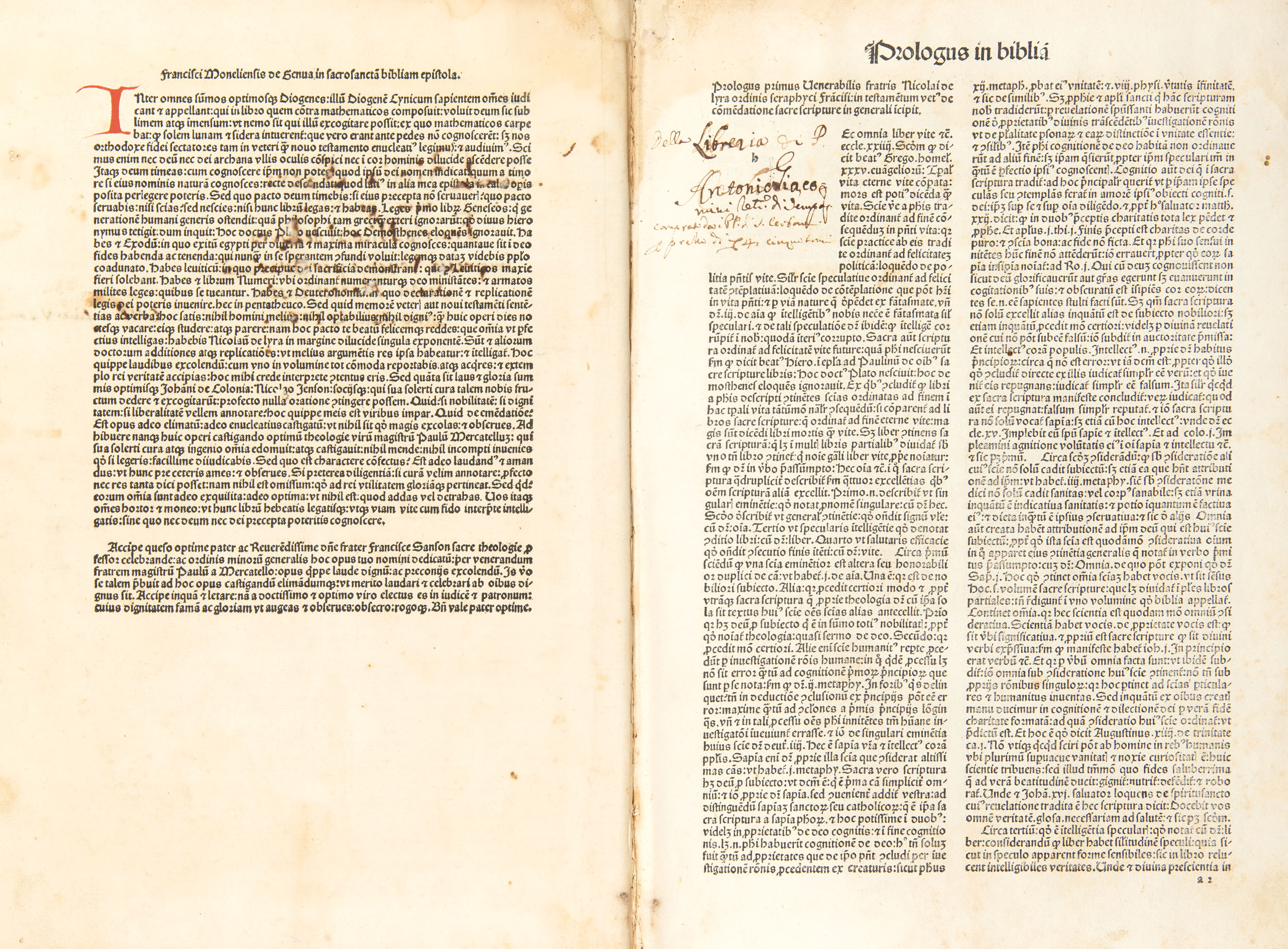 [BIBLE] DE LYRA, Niccol&ograve; (1270-1349). Biblia Latina. [Venice: Johannes Herbort, de - Bild 2 aus 3