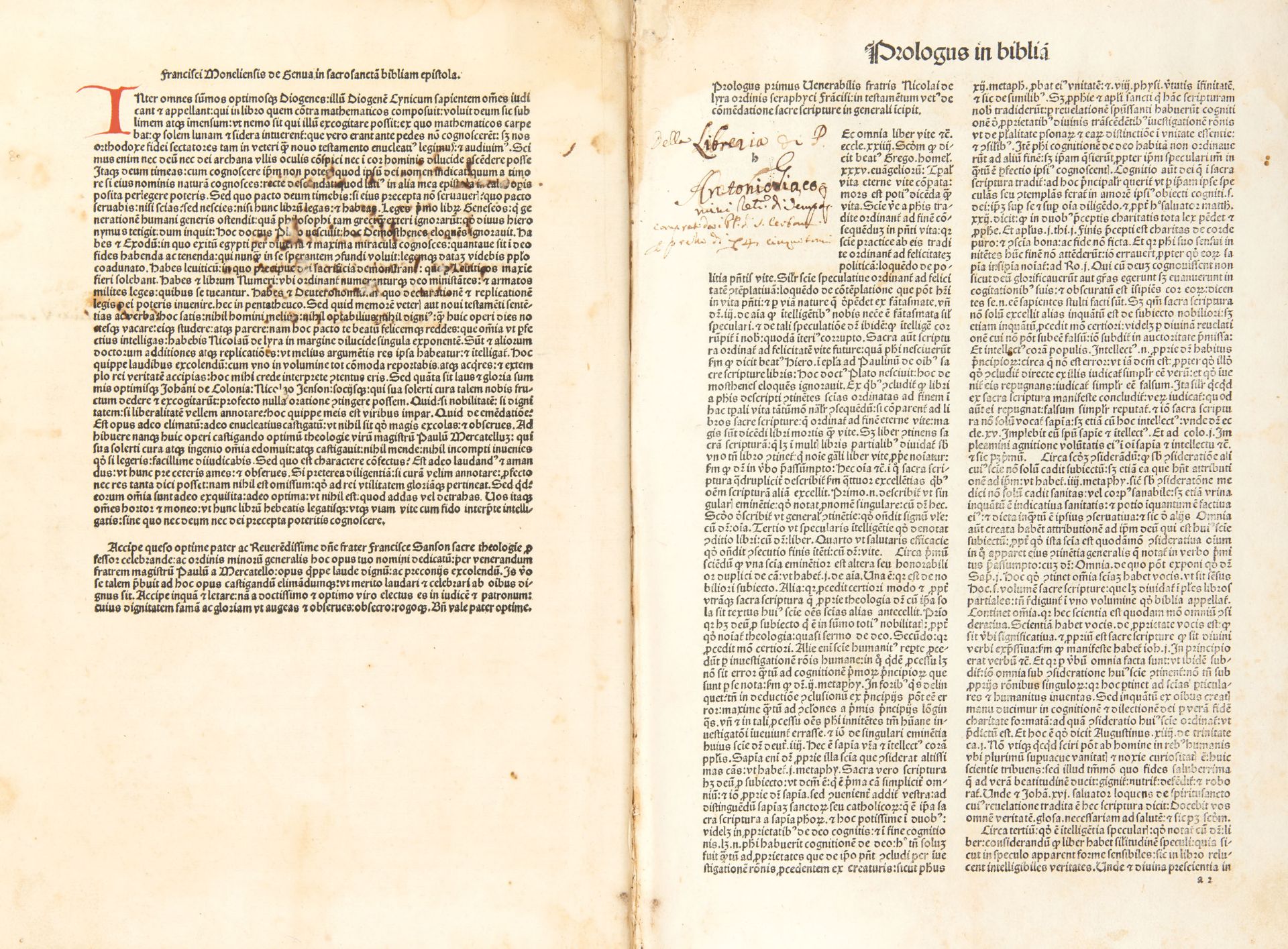[BIBLE] DE LYRA, Niccol&ograve; (1270-1349). Biblia Latina. [Venice: Johannes Herbort, de - Image 2 of 3