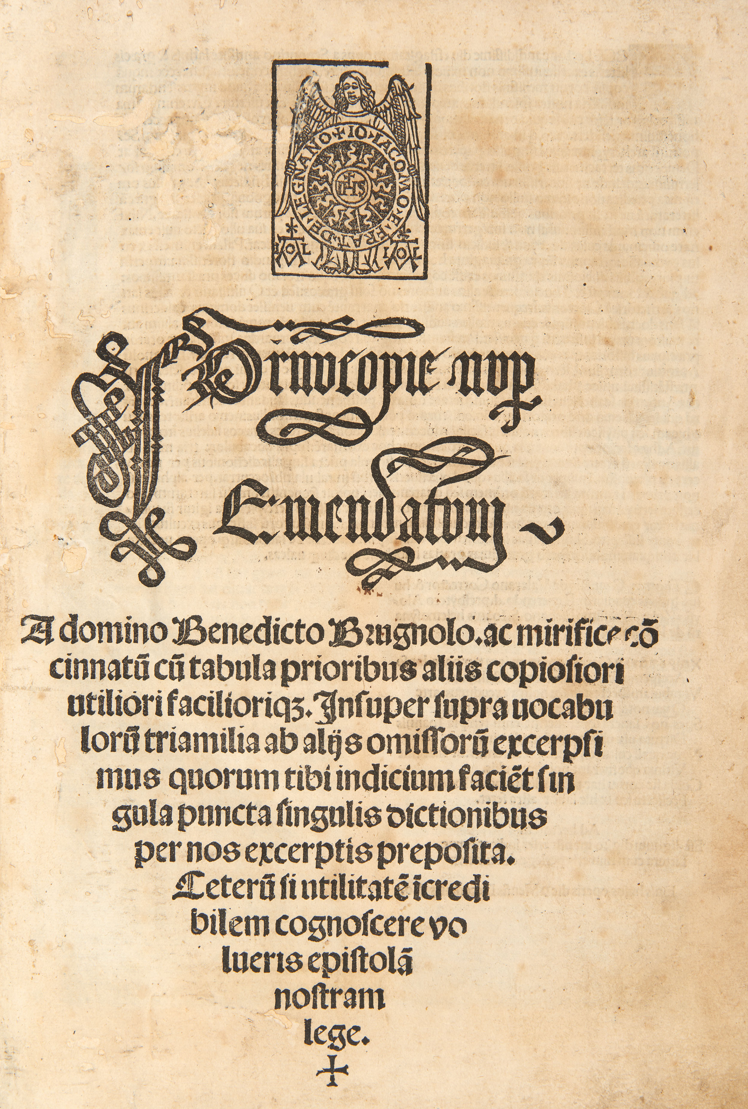 [MILANESE TYPOGRAPHY] PEROTTO, Nicolò (1429-1480). Cornucopie nuper emendatum a domino Benedicto