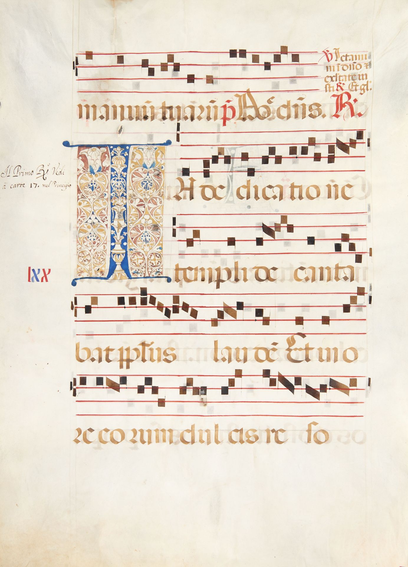 [MANUSCRIPTS]. Lot of two large antiphonary leaves. [Late 15th - 16th century].