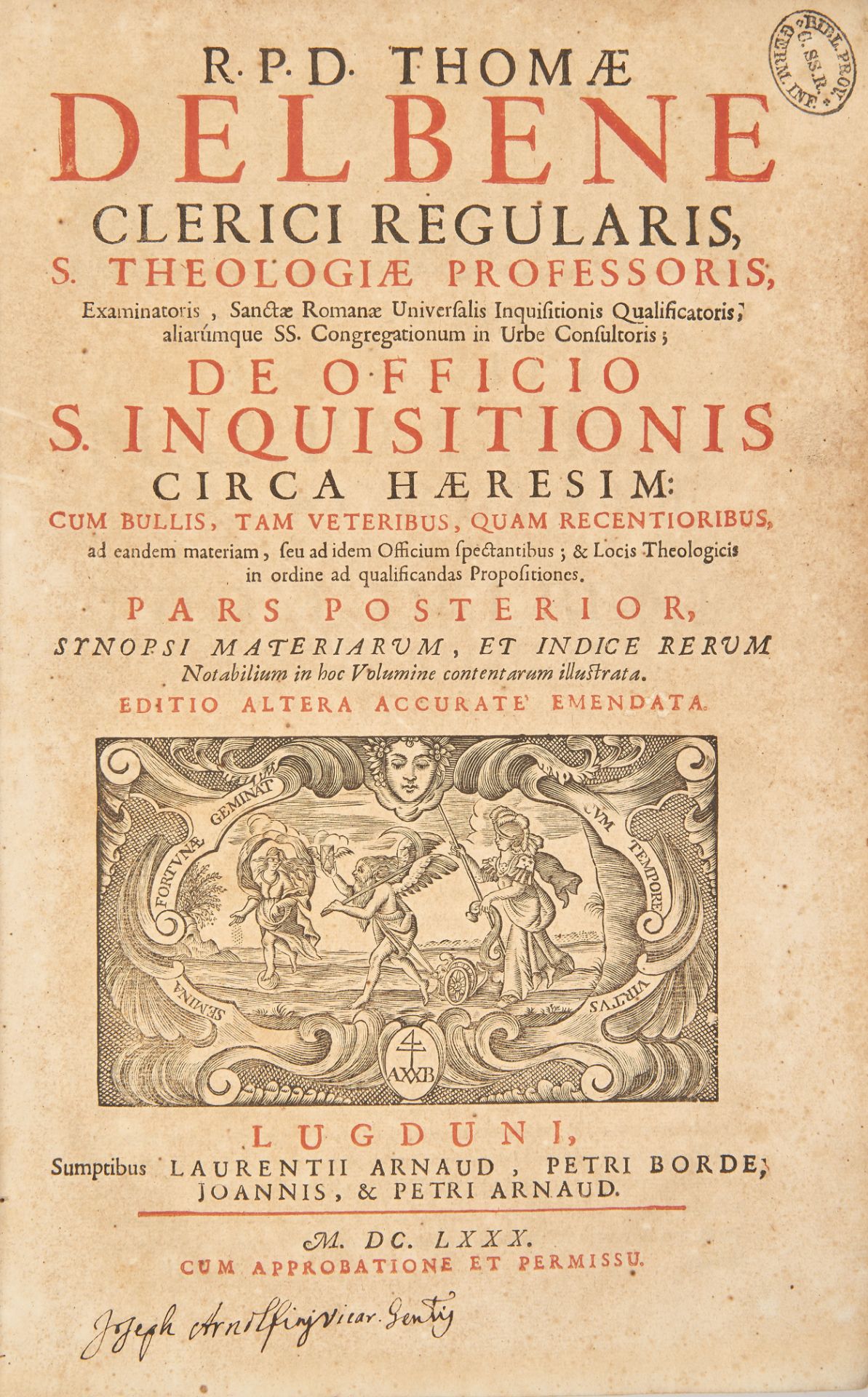 [HERESIA] DEL BENE, Tommaso (1605-1673). De officio S. Inquisitionis circa h?resim: cum bullis, tam - Bild 2 aus 2