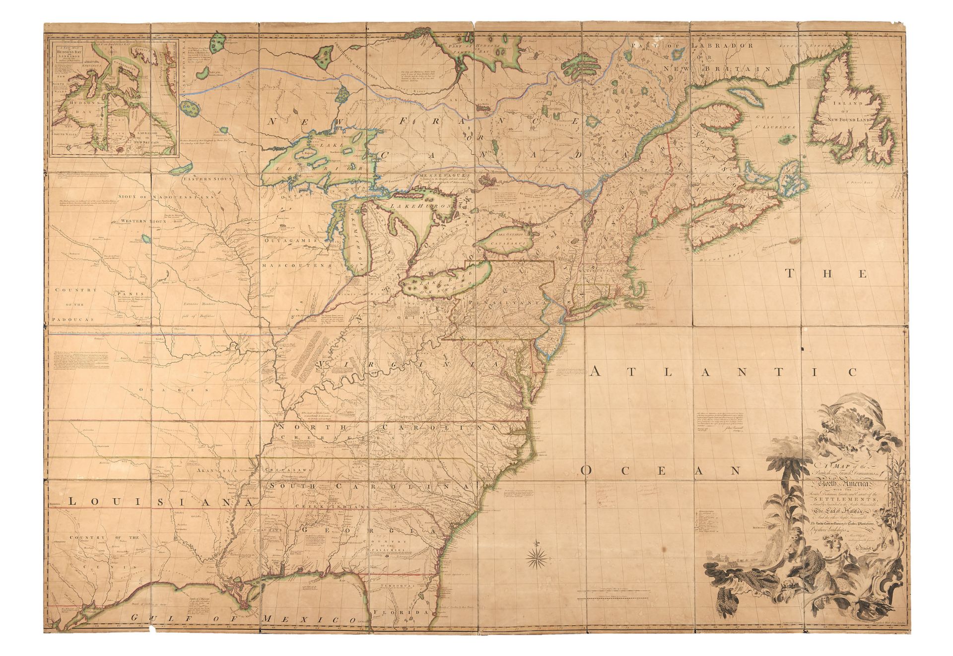 MITCHELL, John, (1711-1768). A map of the British and French dominions in North America…Lords