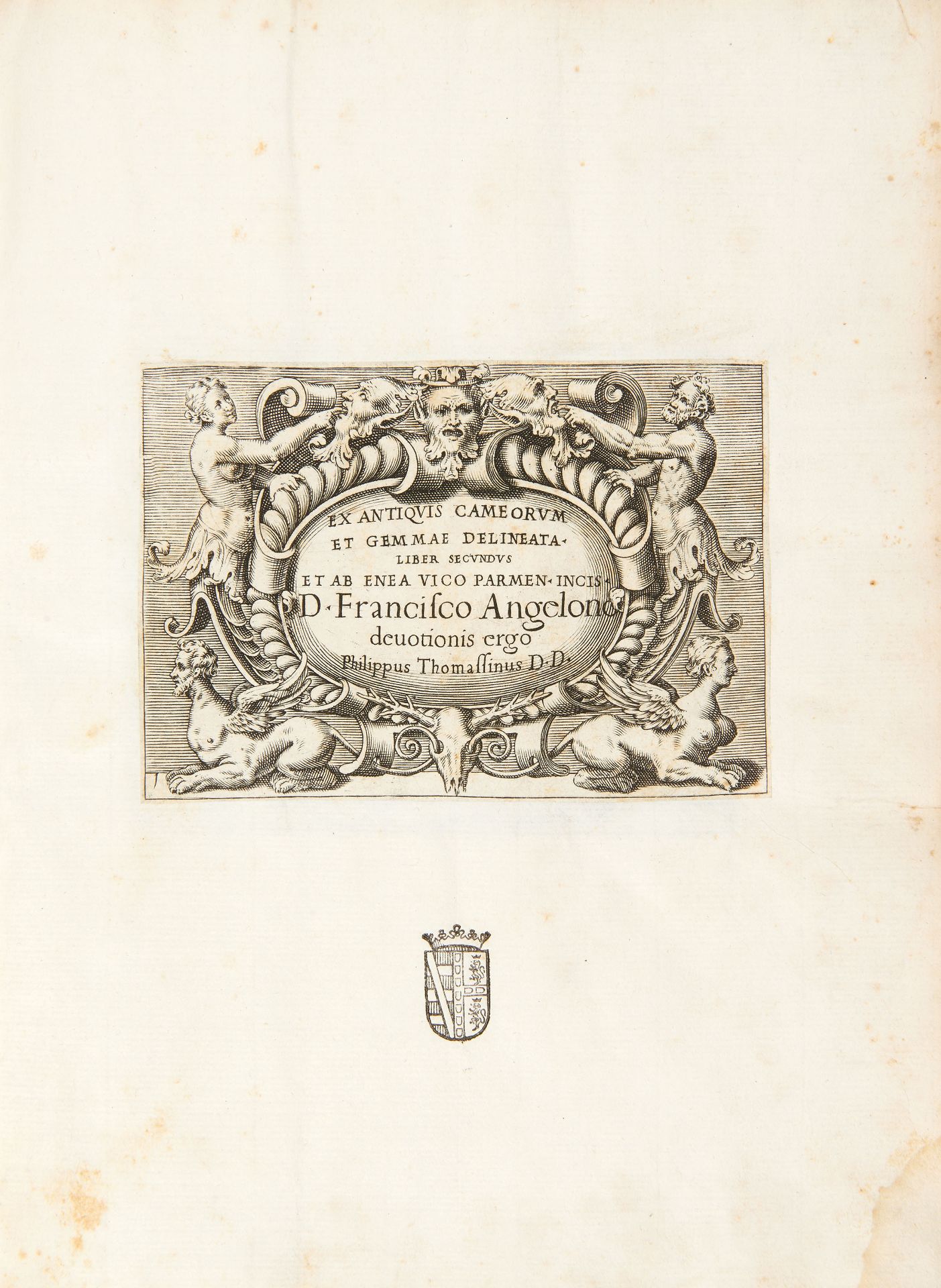 VICO, Enea (1523-1567). Ex antiquis cameorum et gemm? delineata. Liber secundus. Rome: Philippe