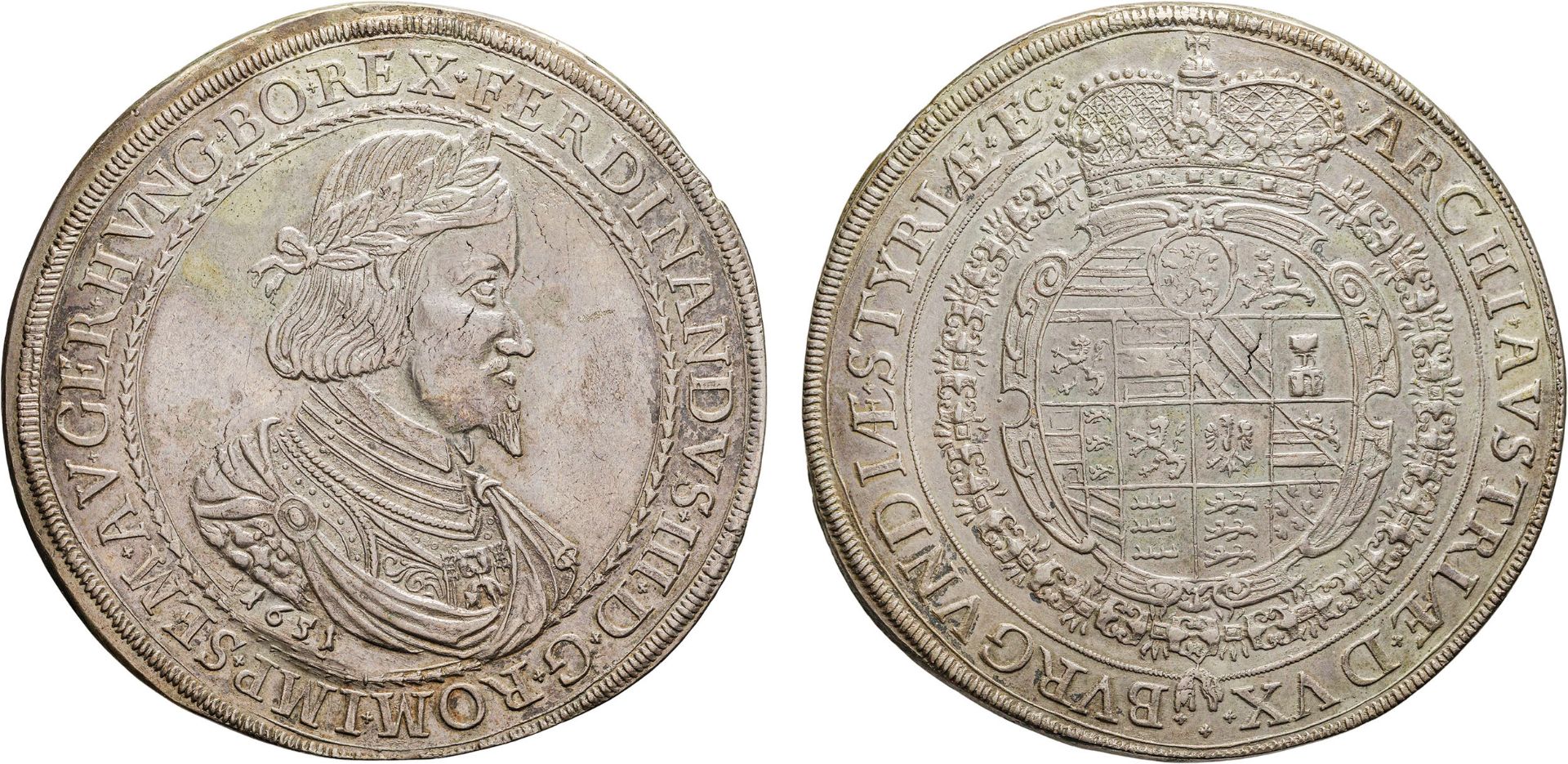 ZECCHE ESTERE. SACRO ROMANO IMPERO. FERDINANDO III (1637-1657). DOPPIO TALLERO 1651