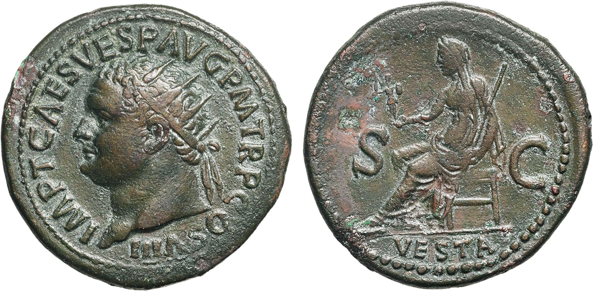 MONETE ROMANE IMPERIALI. TITO (79-81). DUPONDIO