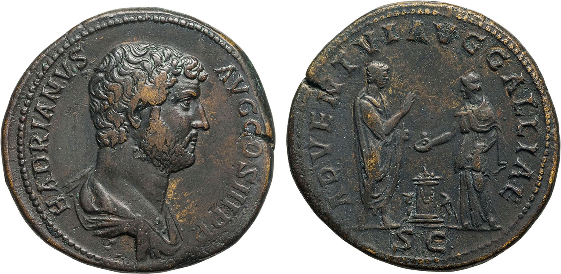 MONETE ROMANE IMPERIALI. ADRIANO (117-138). SESTERZIO