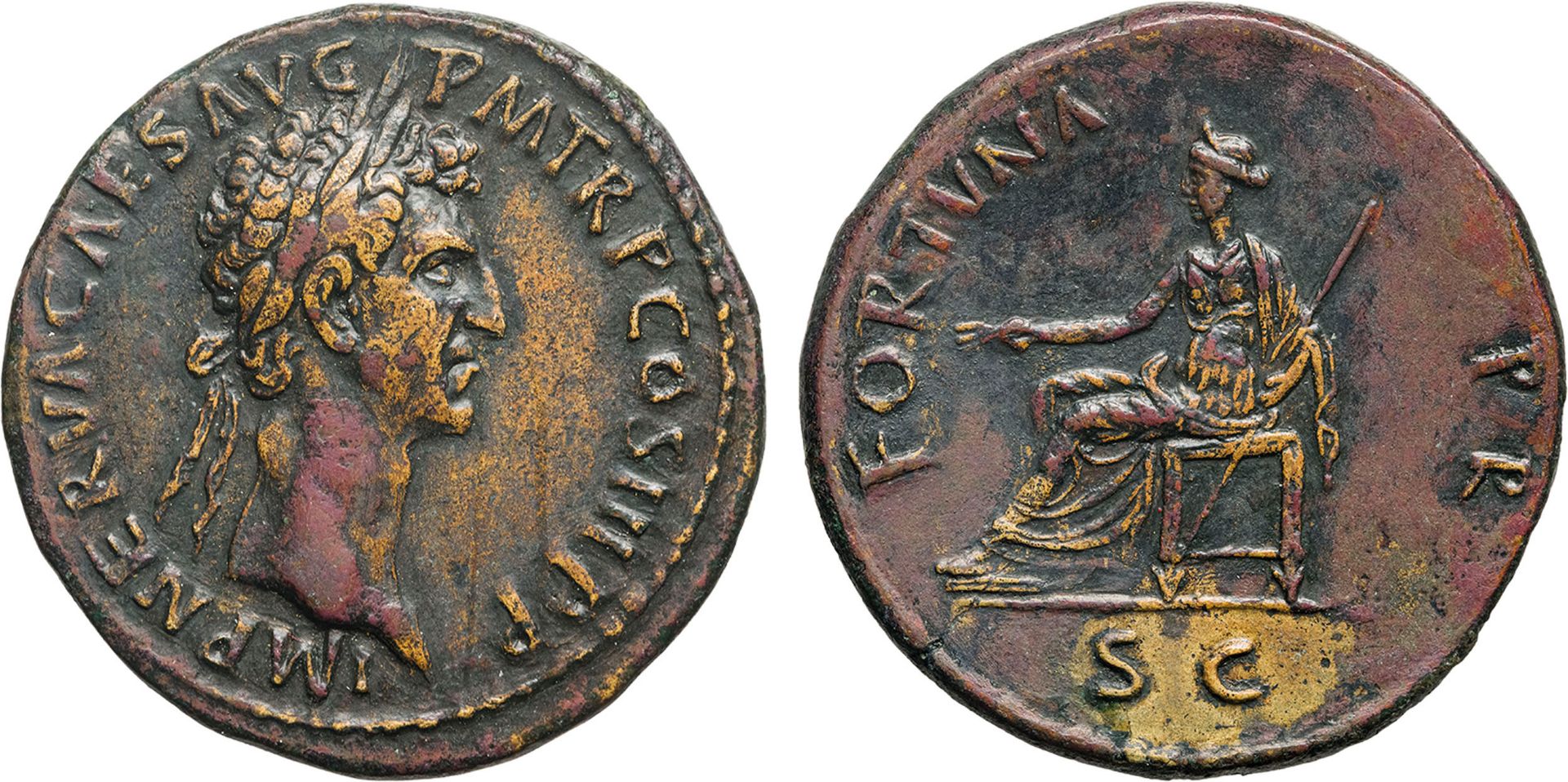 MONETE ROMANE IMPERIALI. NERVA (96-98). SESTERZIO