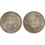 ZECCHE ESTERE. SVIZZERA. 5 FRANCHI 1855