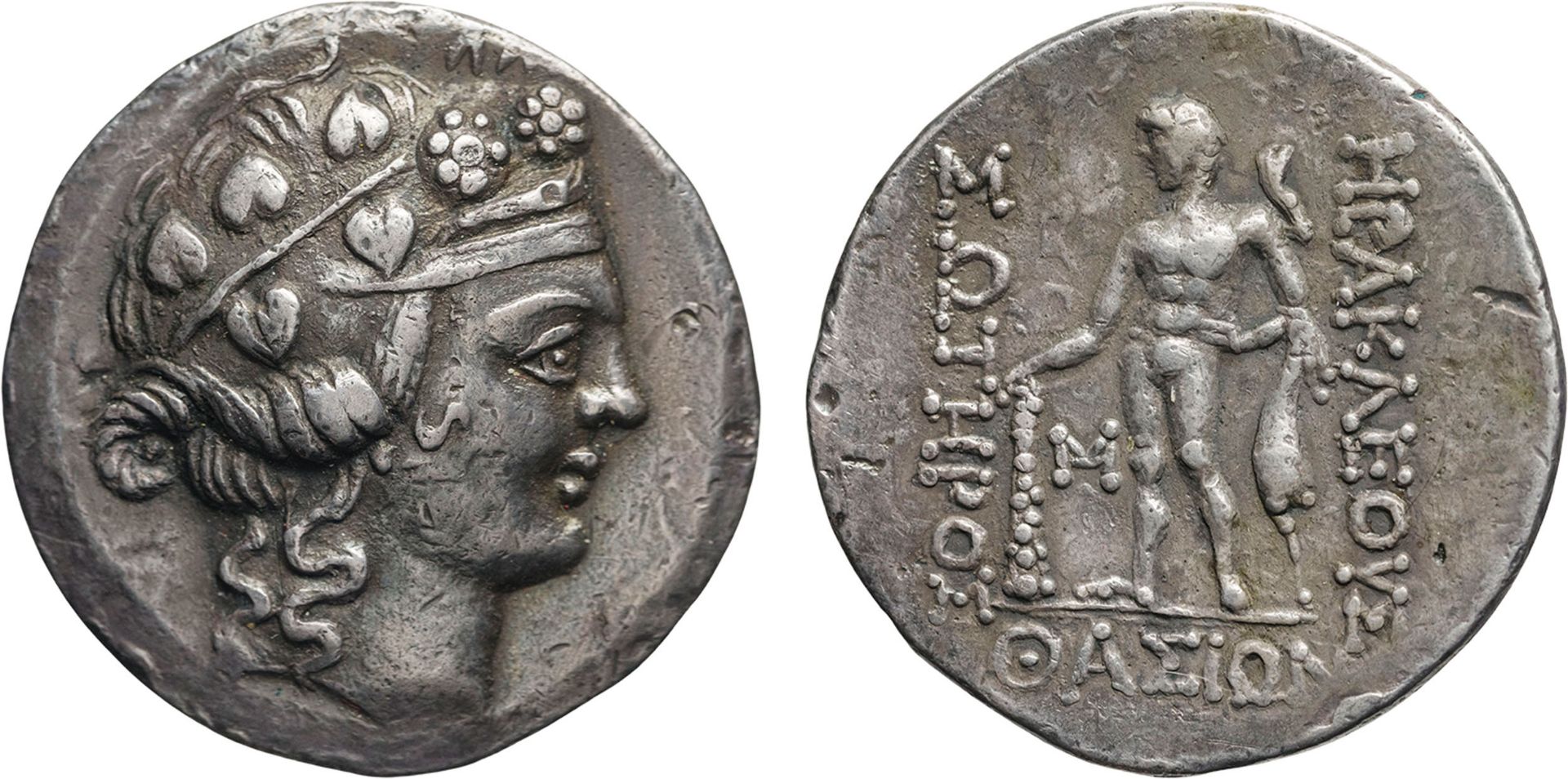 MONETE GRECHE. ISOLE DI TRACIA. THASOS (POST 146 A.C.). TETRADRACMA