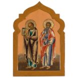 ICONA RAFFIGURANTE I SANTI PAOLO E GIACOMO, RUSSIA, FINE DEL XIX SECOLO