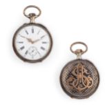 OROLOGIO DA TASCA NIELLO CON MONOGRAMMA AS, FRANCIA 1900 CIRCA