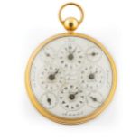 MONNIER SAMUEL, OROLOGIO CON CALENDARIO COMPLETO E ORE DEL MONDO IN ORO, SVIZZERA 1810 CIRCA