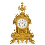 LA VALLE', OROLOGIO A PENDOLO D'APPOGGIO IN BRONZO DORATO, SVIZZERA XX SECOLO