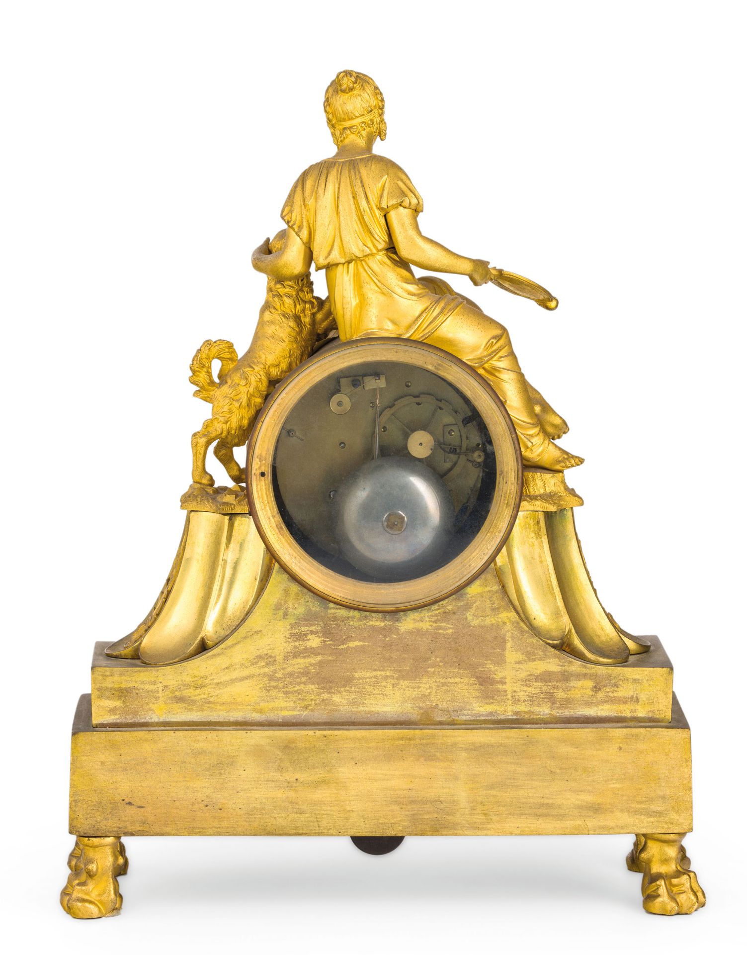 OROLOGIO A PENDOLO D'APPOGGIO IN BRONZO DORATO ALLEGORIA DELLA FEDELTA', FRANCIA, 1800 CIRCA - Image 3 of 5