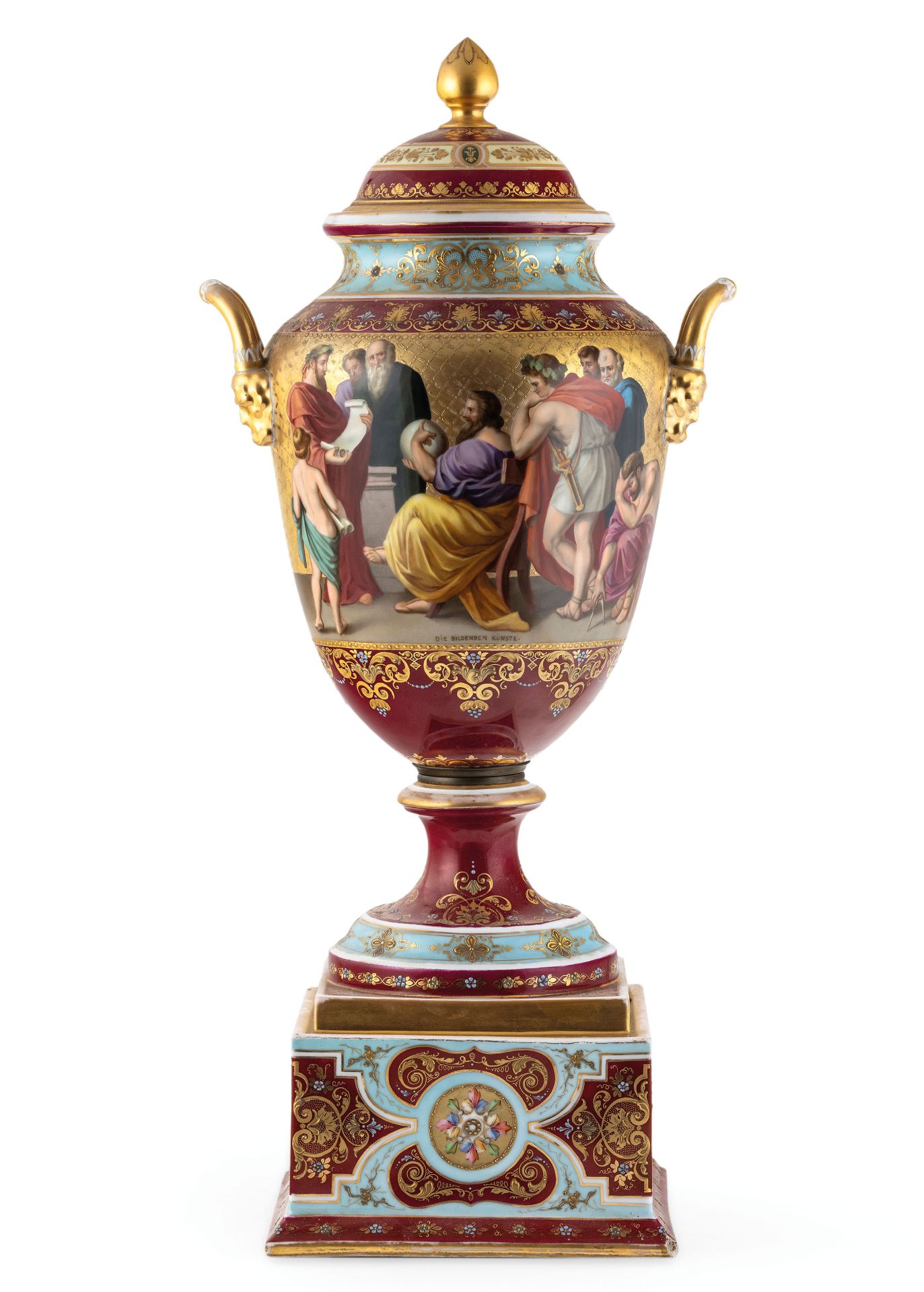 VASO CON COPERCHIO IN PORCELLANA POLICROMA, MANIFATTURA AUSTRIACA DEL 1900 CIRCA - Bild 2 aus 3