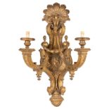 COPPIA DI GRANDI APPLIQUES IN BRONZO DORATO, XX SECOLO