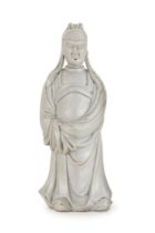 FIGURA DI SAGGIO IN PORCELLANA BLANC DE CHINE, CINA, FINE DEL XVII INIZIO XVIII SECOLO