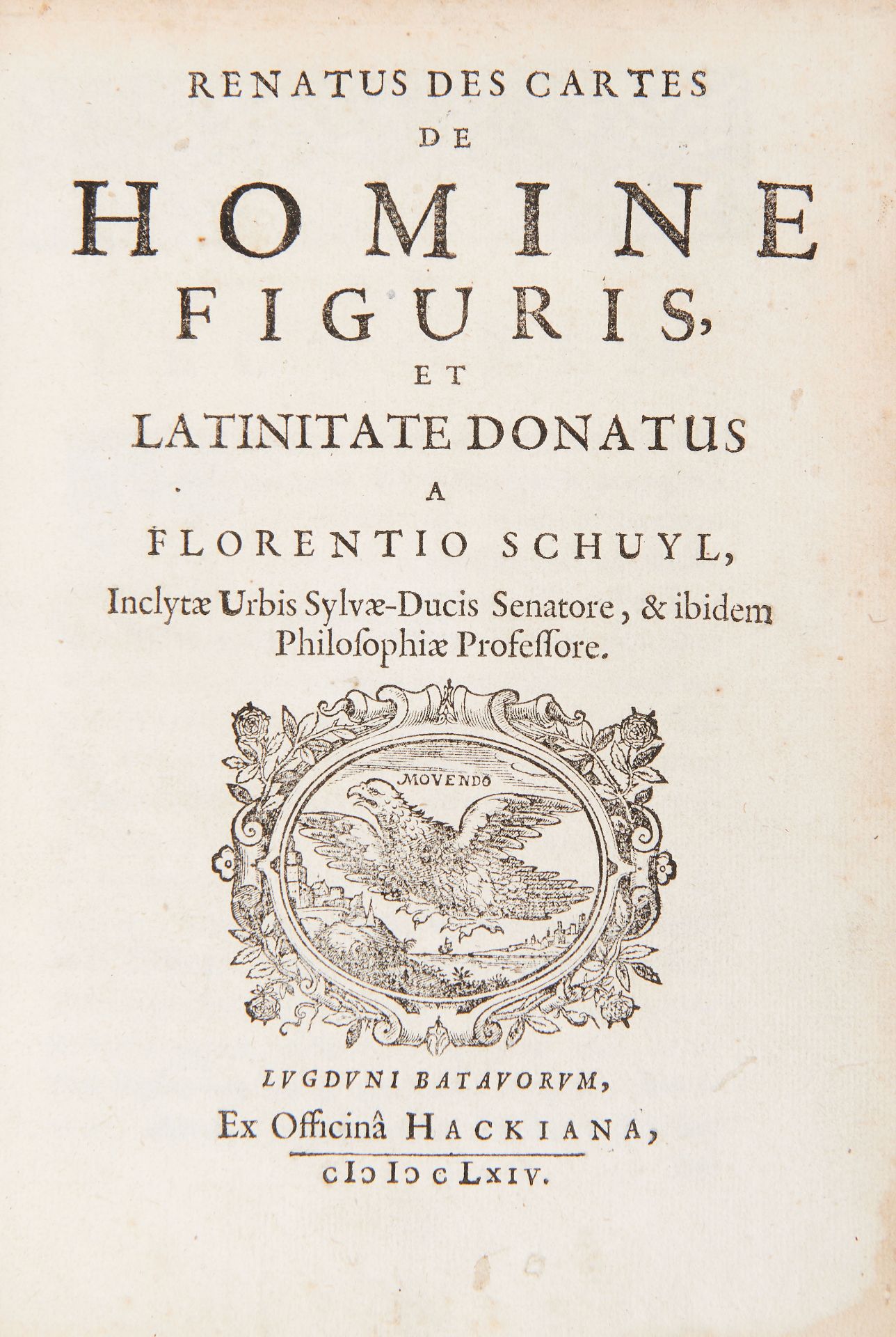 DESCARTES, René (1596-1650). De homine figuris. Leiden: Officina Hackiana, 1664. - Image 2 of 3