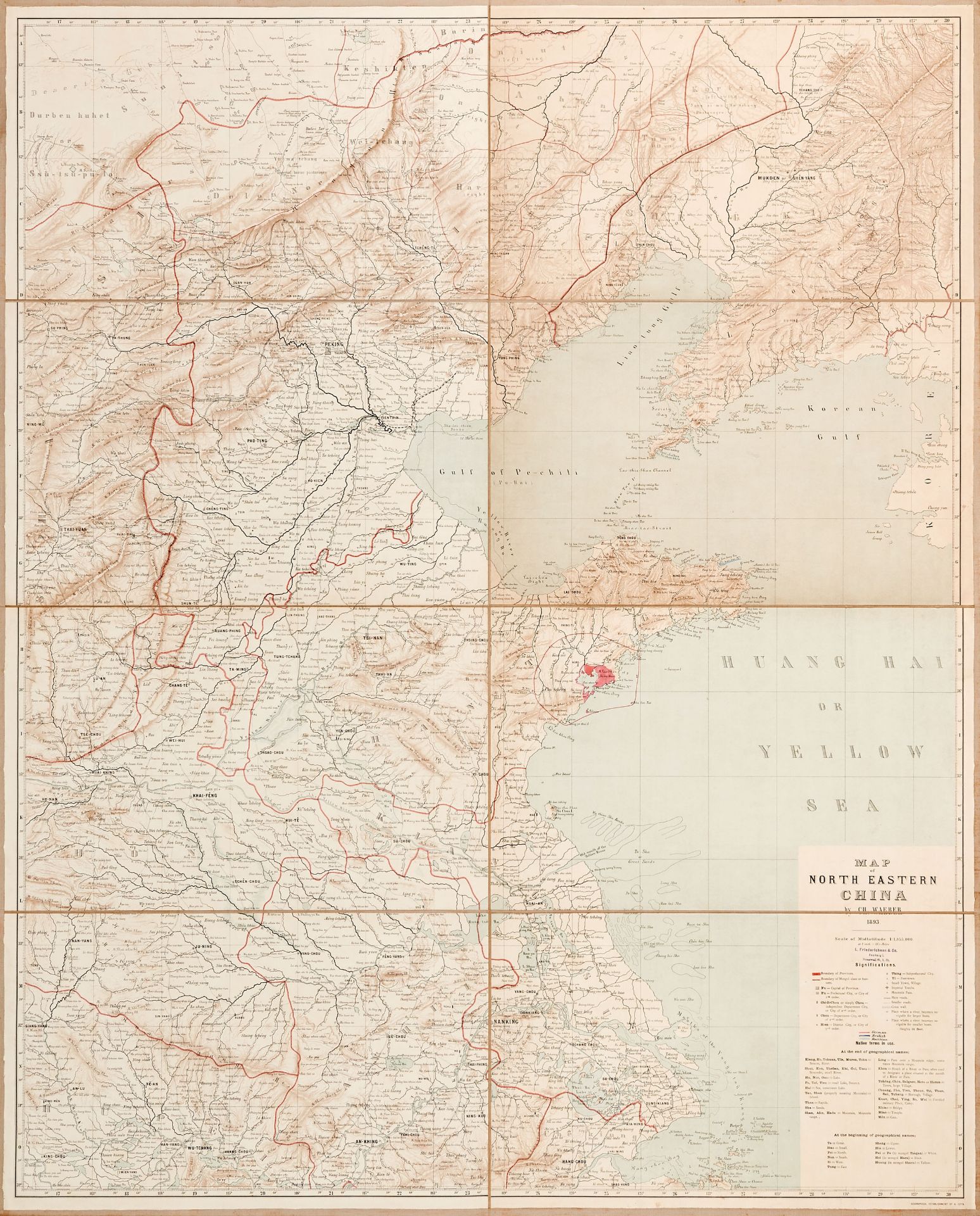 WAEBER, Ch. (19th century). North eastern China. [St Petersburg:]: Geographical Establishment of A.