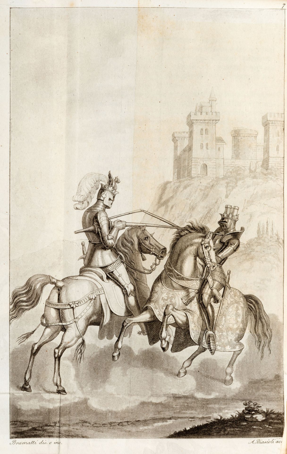 [CAVALRY] FERRARIO, Giulio (1767-1847) . Storia ed analisi degli antichi romanzi di cavalleria. - Image 2 of 3