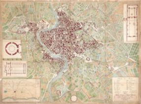 [ROME]. Pianta topografica di Roma moderna estratta dalla grande del Nolli. Rome: Monaldini, 1837.