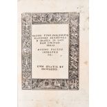 MASSIMO DI TIRO (2nd century AD). Sermones e Graeca in Latinam linguam versi. Rome: Mazzocchi, 1517.