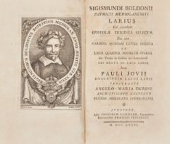 [COMO] BOLDONI, Sigismondo (1597-1630). Larius cui accedunt Epistolae triginta selectae nec non