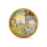 ALZATA IN MAIOLICA POLICROMA FORNACE DI DERUTA, METÀ DEL XVII SECOLO