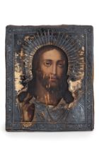 ICONA RAFFIGURANTE CRISTO CON RIZA IN ARGENTO, MOSCA, 1834