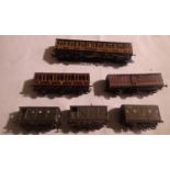 Six OO scale kit built wagons, metal and plastic mostly built and finished to a good standard. P&P