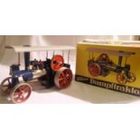 Wilesco traction engine blue/red in very good to excellent condition appears very little use,