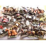 Twenty one Delprado issue mounted soldiers various types including knights Archers, etc circa 14th