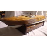 Radio controller model boat Riveria 80 wood construction fitted radio control, requires