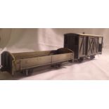 Two SM32 garden railway wagons both wood/ metal construction to run on O gauge 32mm track both in