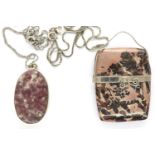 Two agate pendant necklaces on 925 silver chains, longest chain L: 44 cm. P&P Group 1 (£14+VAT for