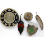 Five silver brooches including a hallmarked choir brooch, largest D: 55 mm. P&P Group 1 (£14+VAT for