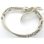 AP Orlandini for Uno A Erre Italy designer silver 1960s modernist buckle link bracelet, L: 18 cm,