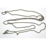 White metal guard chain, L: 130 cm, 22g, kinks to chain. P&P Group 1 (£14+VAT for the first lot