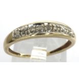9ct gold ring set with ten diamonds, size P, 1.8g. P&P Group 1 (£14+VAT for the first lot and £1+VAT
