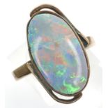 9ct gold and opal ring, size S/T, opal H: 17 mm, 3.4g. P&P Group 1 (£14+VAT for the first lot and £