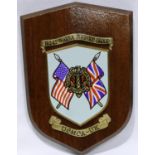 Burtonwood USAAF/RAF airbase wall plaque, 18 x 24 cm. P&P Group 2 (£18+VAT for the first lot and £
