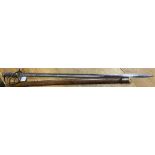 1821 Pattern Edward VII dress sword with brown leather scabbard, shagreen grip and etched blade,