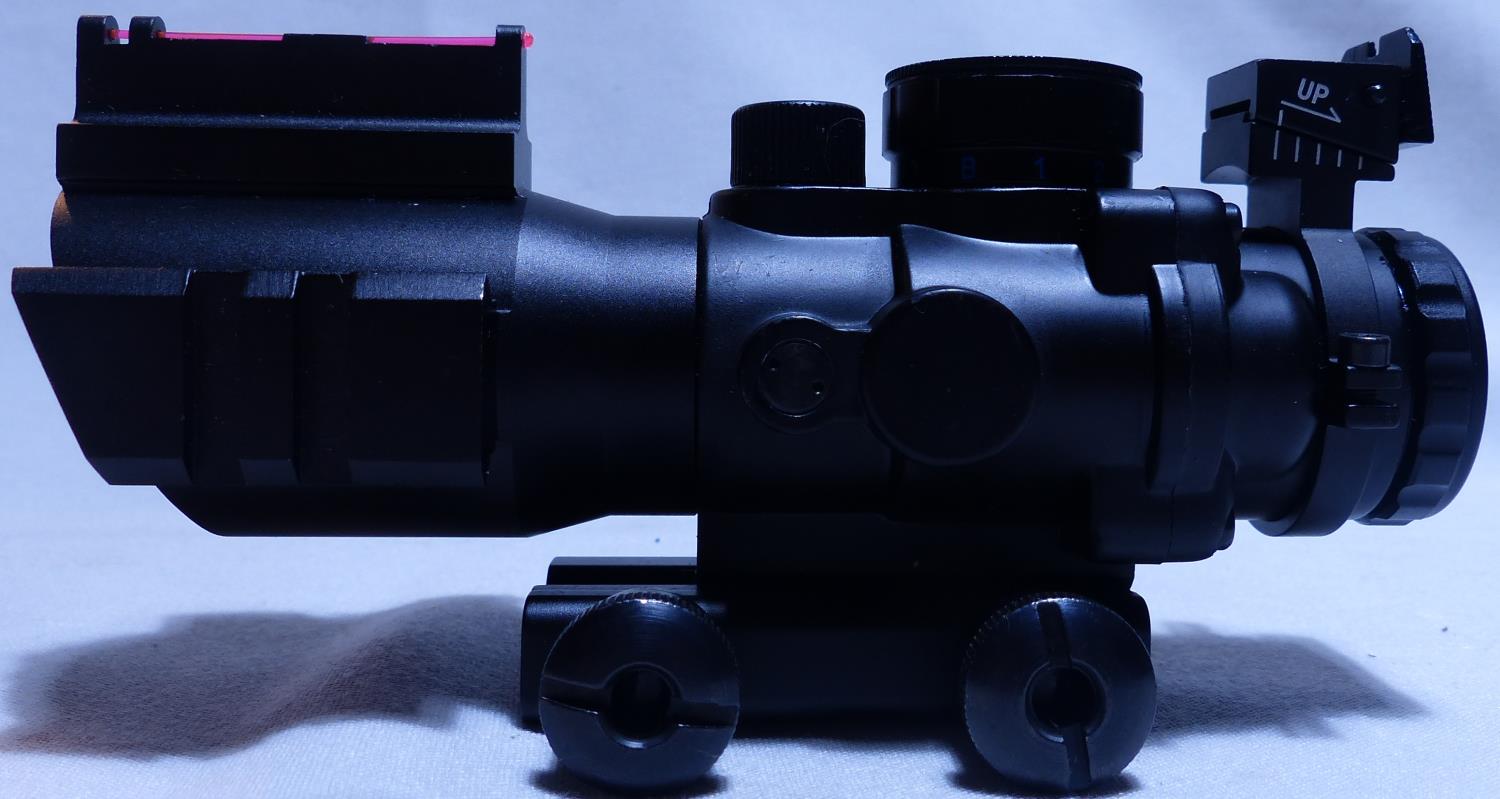 Three air rifle scopes, two magnified and a red dot. P&P Group 2 (£18+VAT for the first lot and £3+ - Image 2 of 4