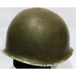 WWII US MI Fixed Bale helmet with insignia of the 29th infantry division, D: 22 cm. Vendor advises