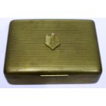 WWII German card/cigarette box with Eagle and name engraved to front. Lid hinge pins missing. P&P