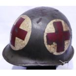 WWII period US Swivel Bale Medics helmet with Westinghouse liner. P&P Group 2 (£18+VAT for the first