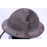 WWI British Somme recovered Brodie helmet in semi-relic condition. P&P Group 2 (£18+VAT for the