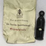 WWII German un-issued Hitler Youth whistle in original packet. P&P Group 1 (£14+VAT for the first