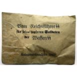 WWII German un-opened razor and soap packet, translated From the Reichsfuhrer for the fine, brave