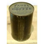 1945 dated American Army crate of 60 x 8oz cans of Faust Instant Coffee, together with an extra
